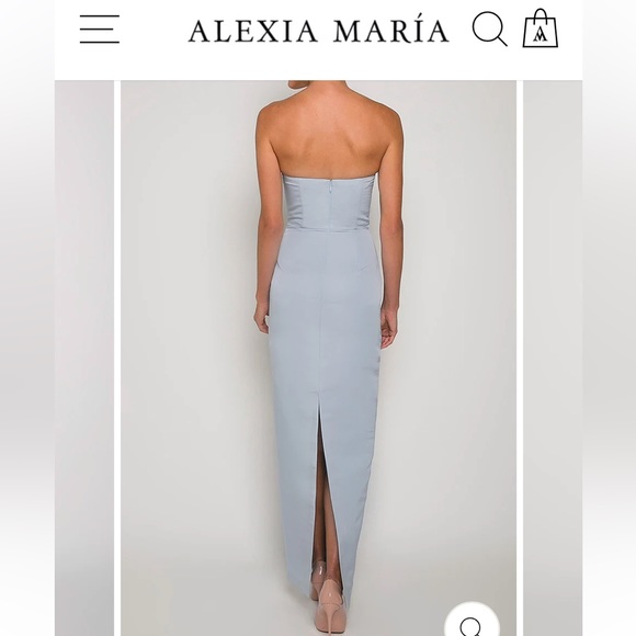 Alexia Maria Silk Faille Strapless Column Gown - Picture 2 of 3